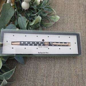 Kate Spade Black and Gold Polka Dot Pen